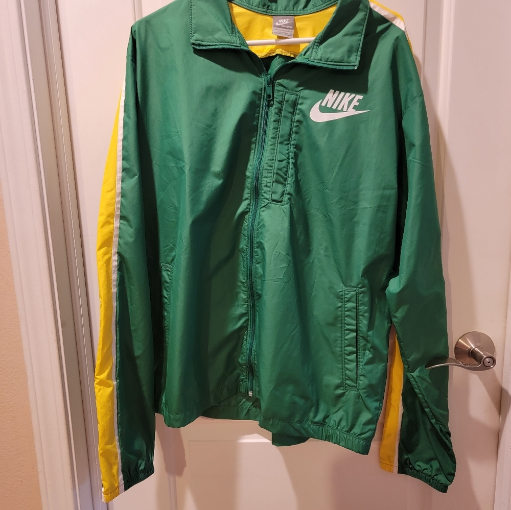 Nike Green & Yellow Polyester Jacket Size M